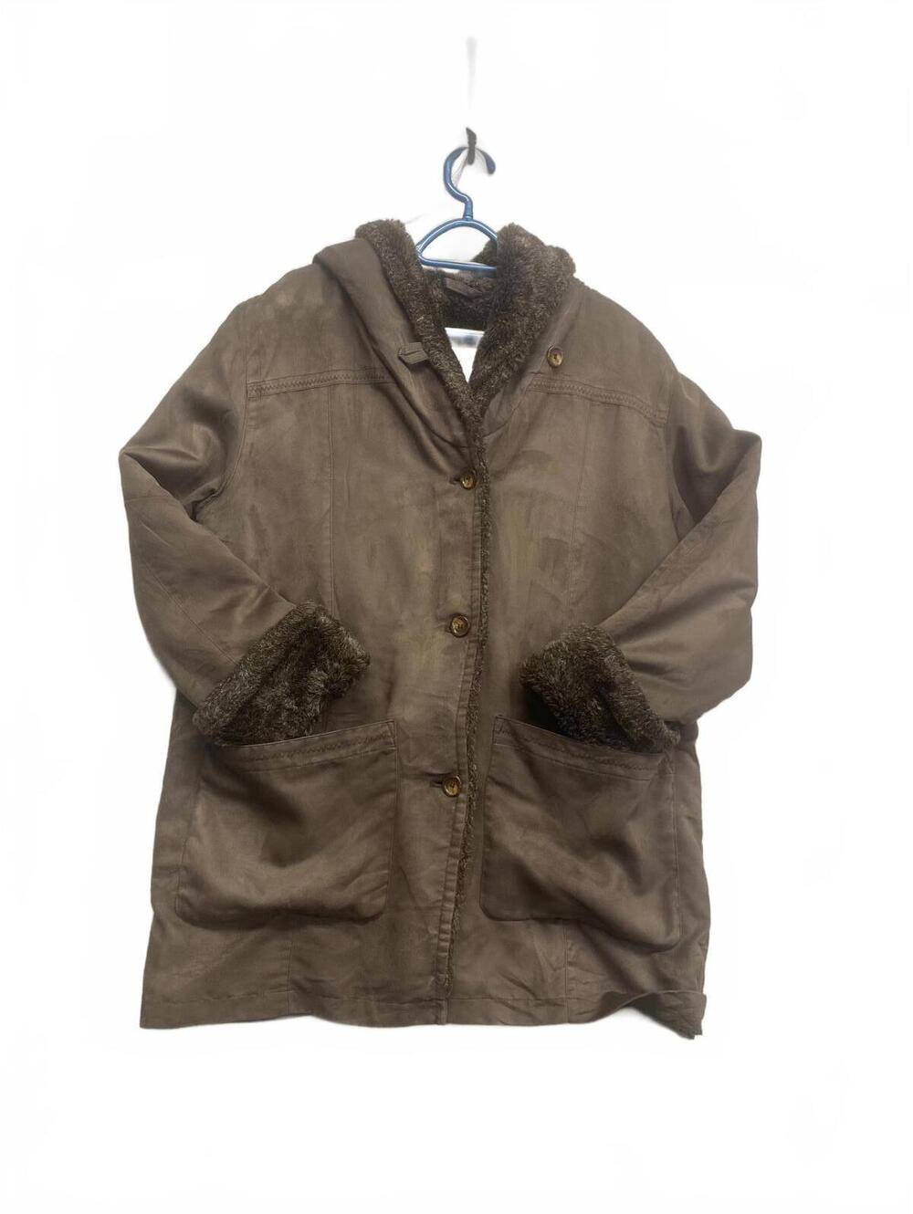 Vintage RTG Collections Womens Faux Suede/Fur Hooded Coat Sze 11 Made in Ukraine